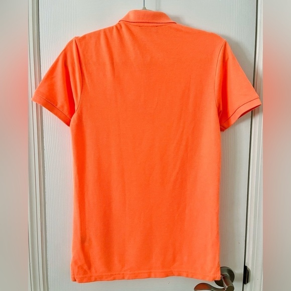 United Colors of Benetton neon orange polo- Size Small - Picture 2 of 4